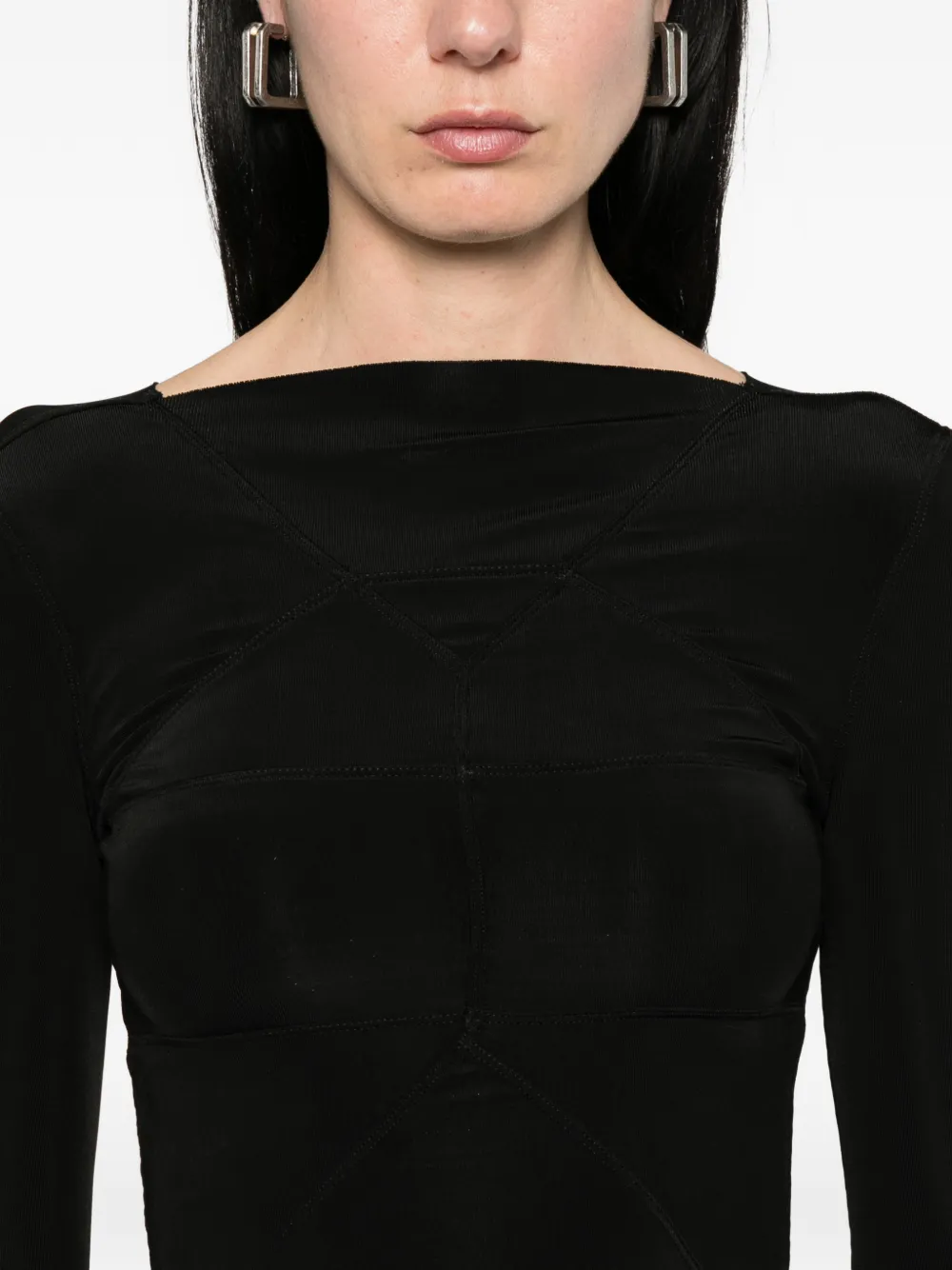 Rick Owens Temple top met lange mouwen Zwart