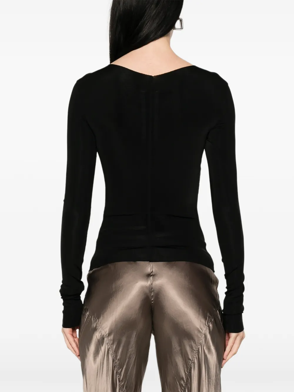 Rick Owens Temple top met lange mouwen Zwart