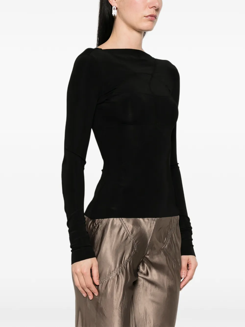 Rick Owens Temple top met lange mouwen Zwart