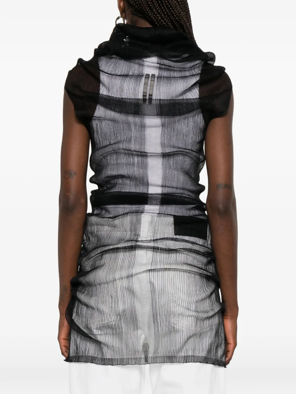 Rick Owens Doorzichtige top Zwart