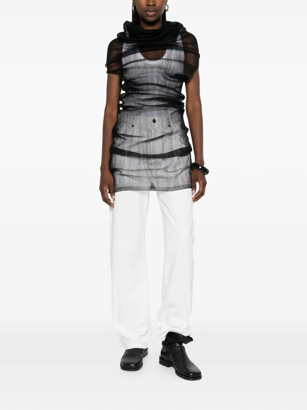 Rick Owens Doorzichtige top Zwart