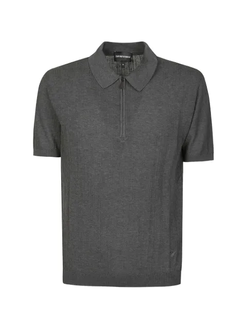 Emporio Armani zip cotton polo shirt