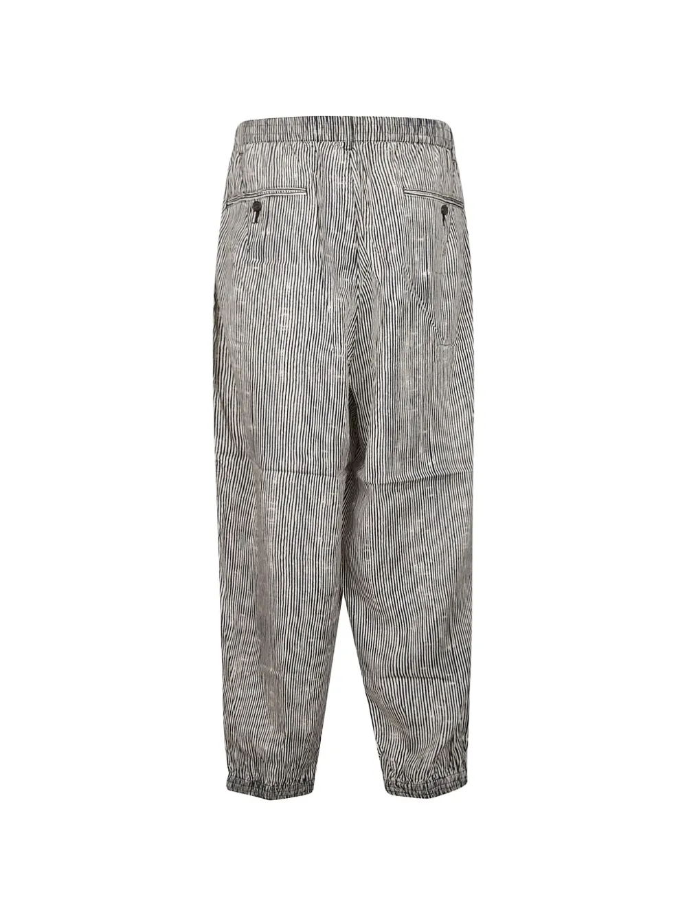  Emporio Armani Irregular Lines Pattern Tapered Trousers - Neutrals 