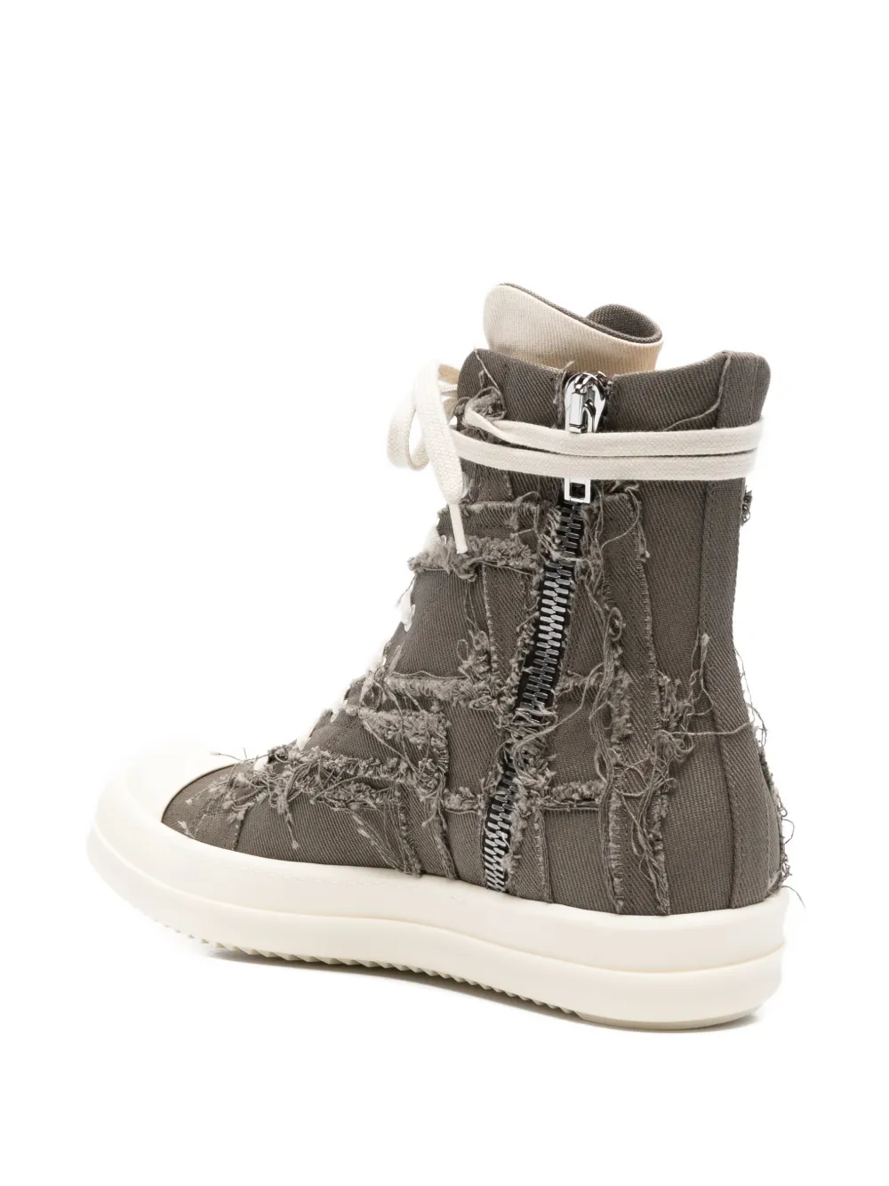 Rick Owens DRKSHDW distressed high-top sneakers Grijs