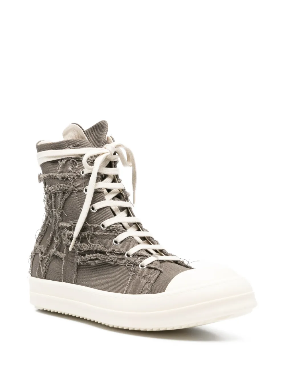 Rick Owens DRKSHDW distressed high-top sneakers Grijs