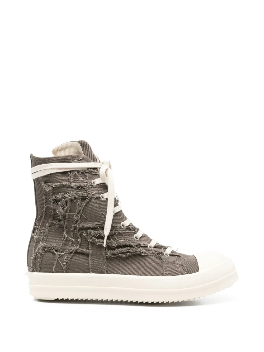 Rick Owens DRKSHDW distressed high-top sneakers Grijs