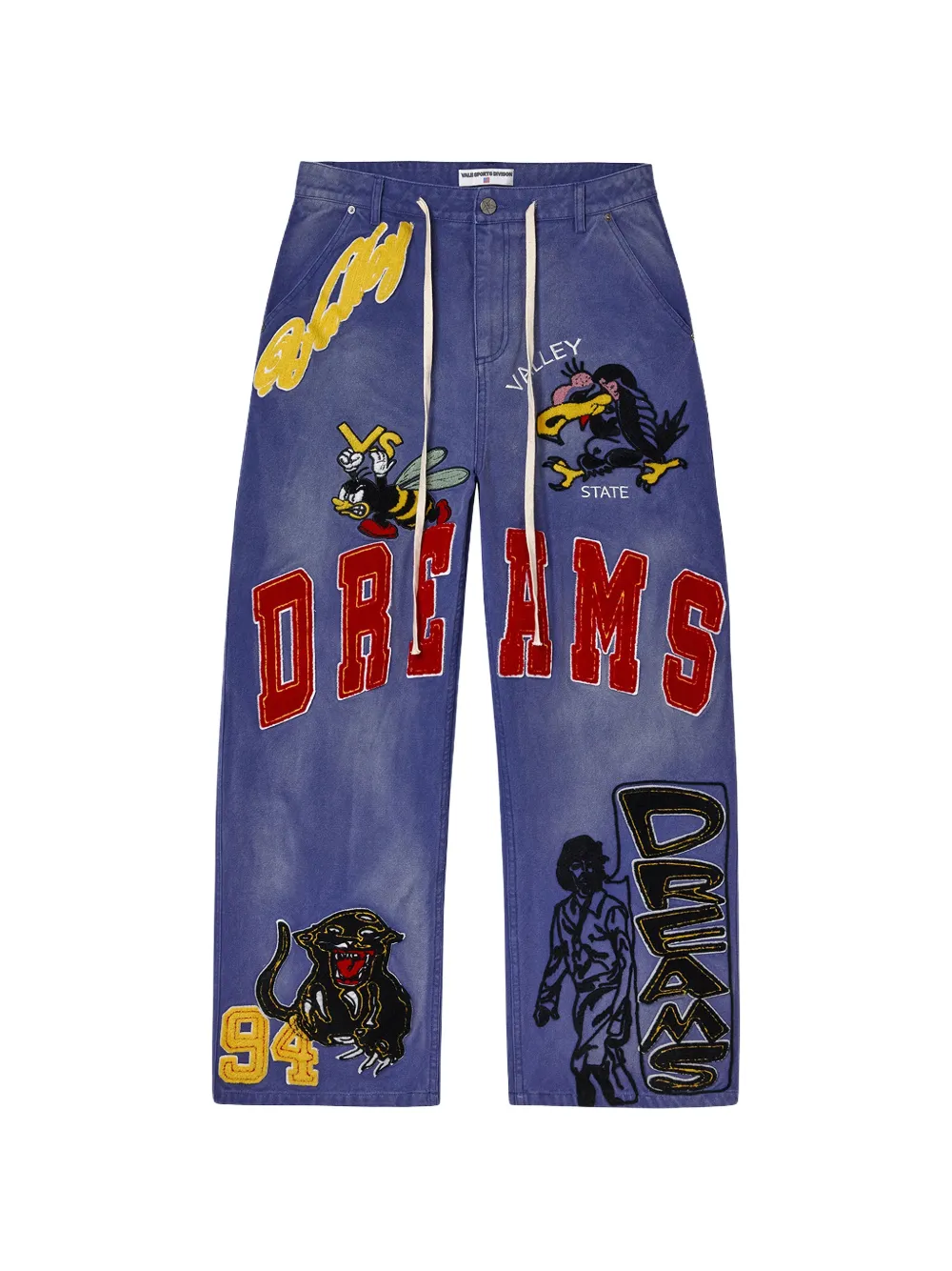 Vale appliqué work trousers - Blu