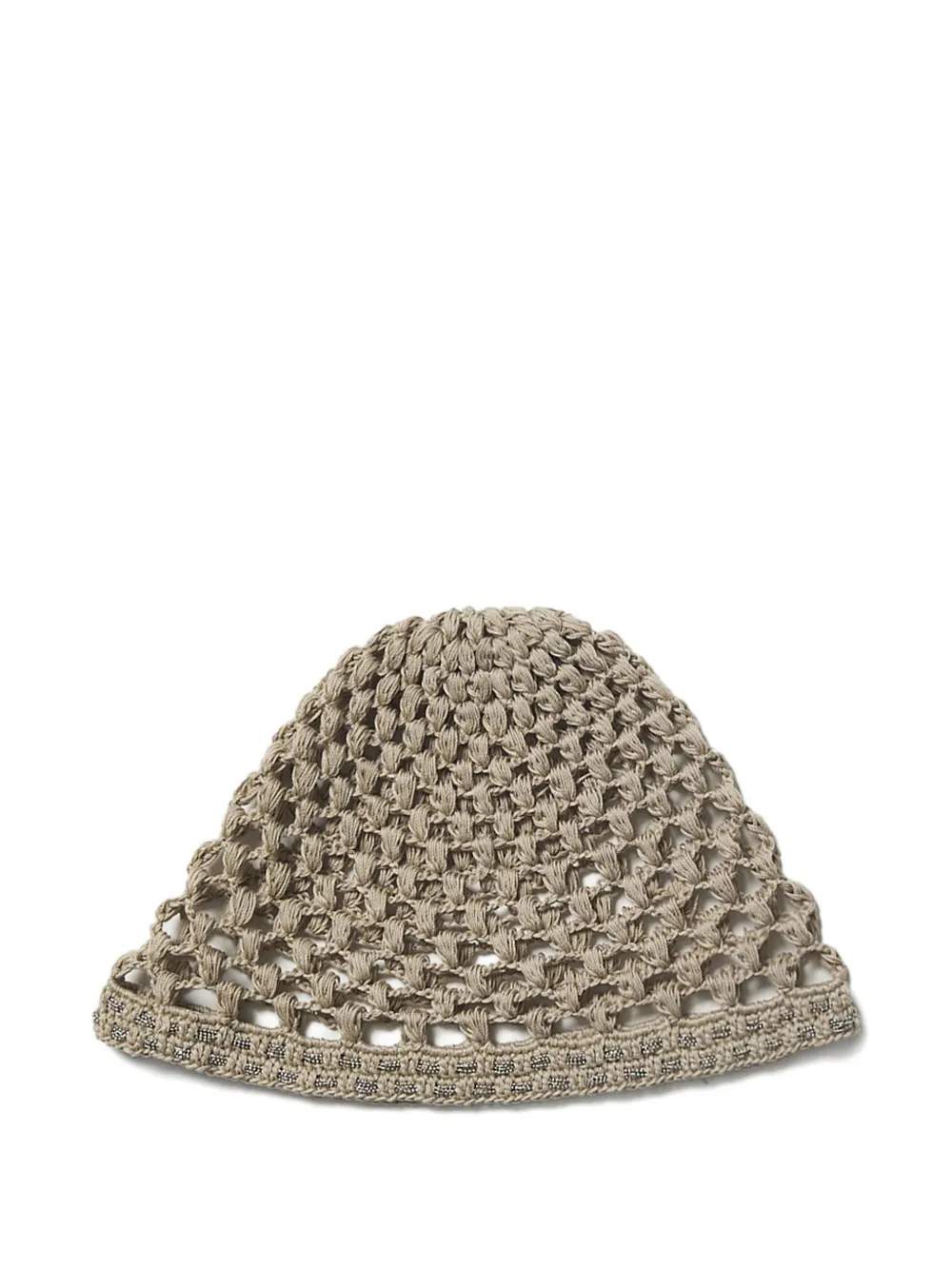Peserico crochet-knit beaded beanie hat - Toni neutri