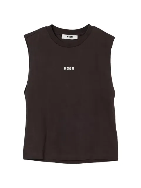 MSGM Kids logo-print sleeveless top
