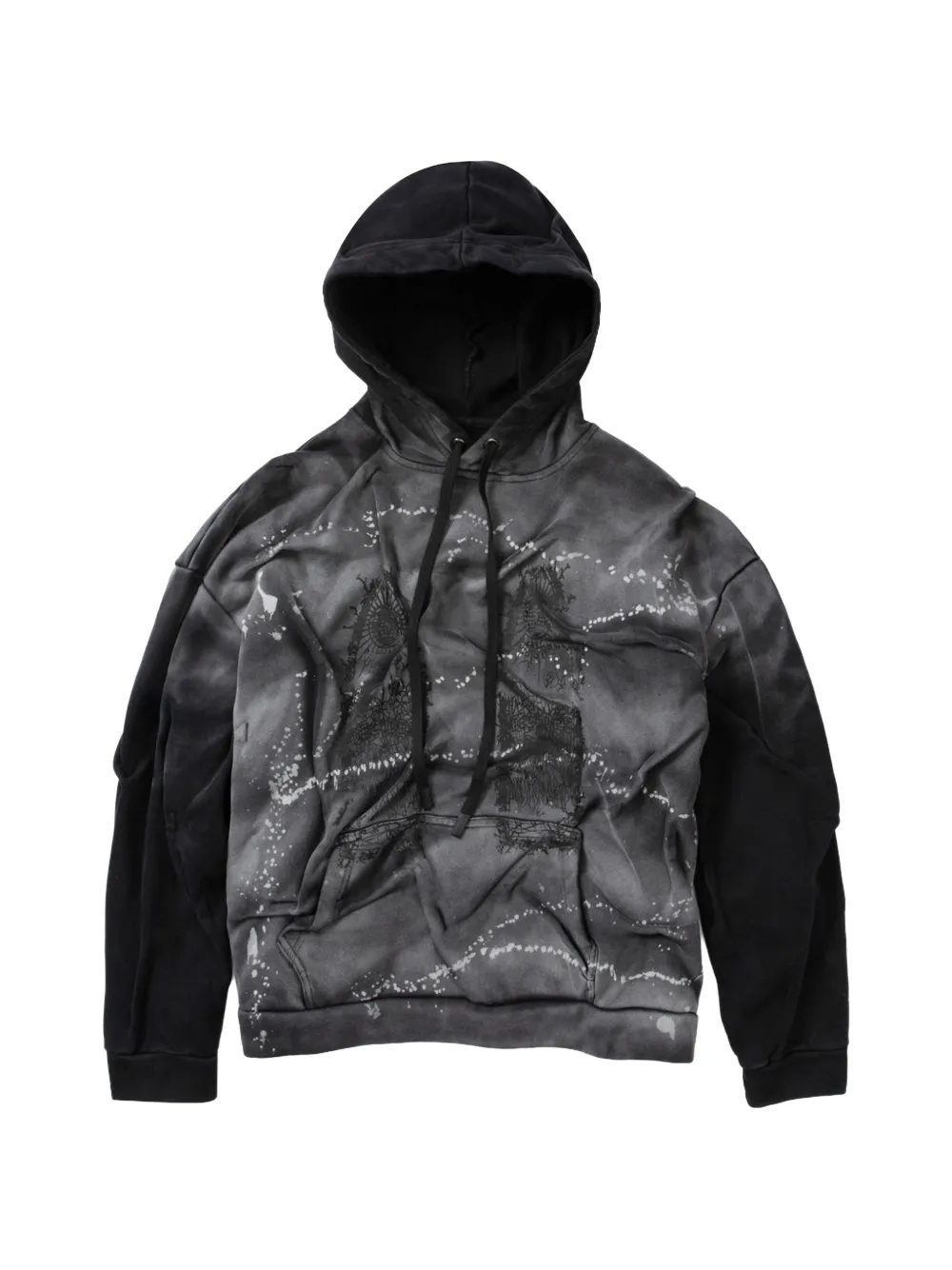 Who Decides War gathered thorn hoodie - Grigio