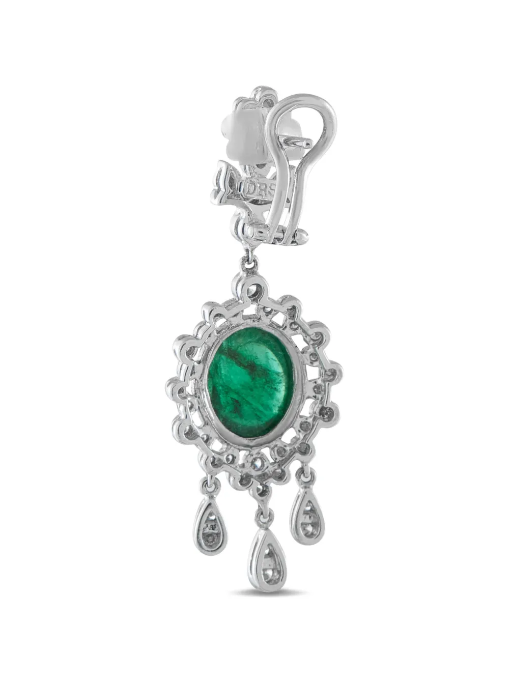 Diamond And Emerald Drop Earrings