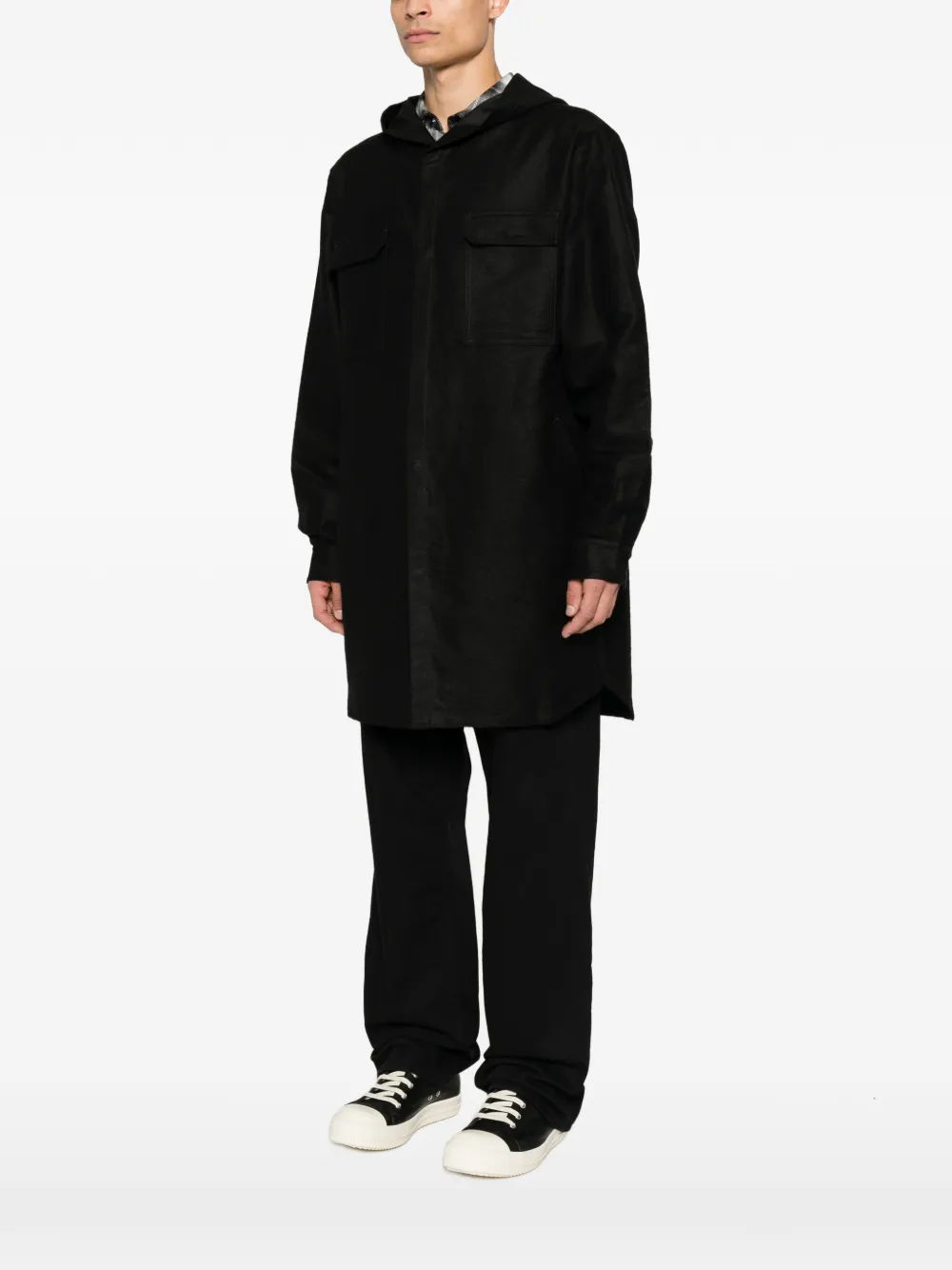 Rick Owens Jas met capuchon Zwart