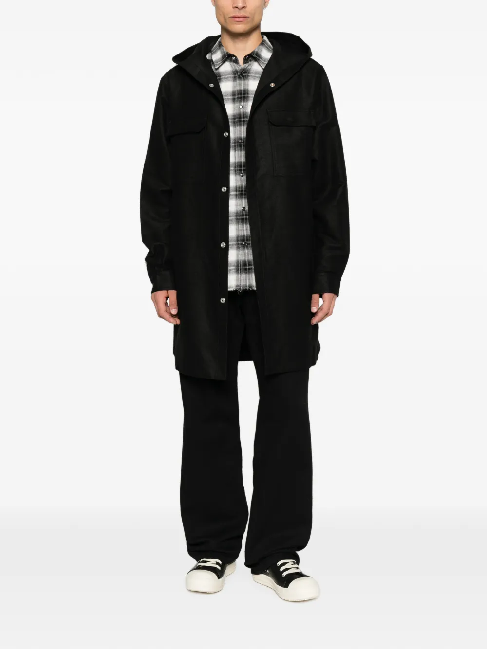 Rick Owens Jas met capuchon Zwart