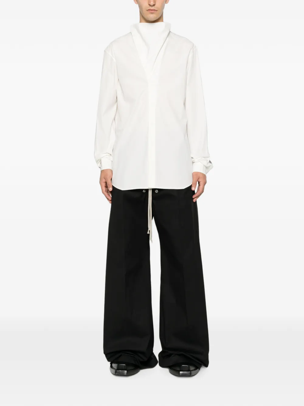 Rick Owens Tower Bela broek van zwart popeline