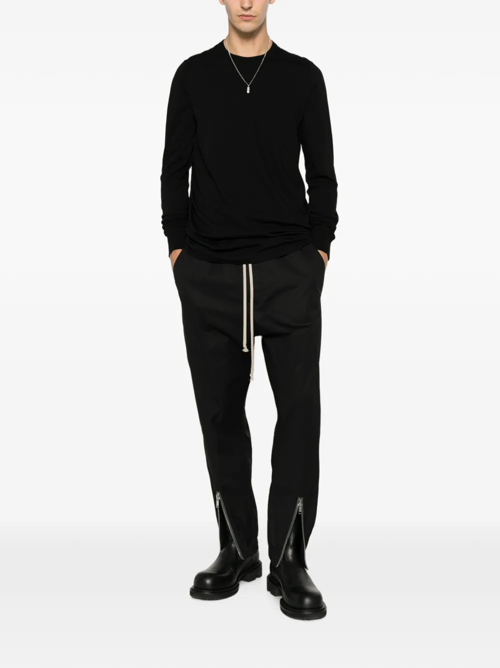 Rick Owens Tower Tecuatl trainingsbroek van zwart popeline