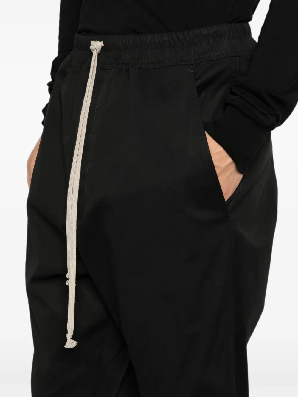 Rick Owens Tower Tecuatl trainingsbroek van zwart popeline