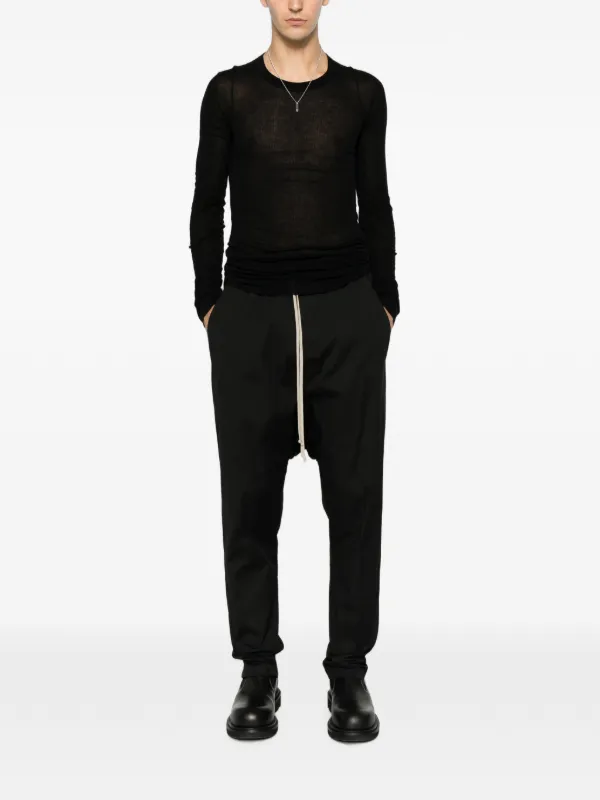 Rick Owens Tower Dietrich Drawstring Trousers | Black | FARFETCH CA