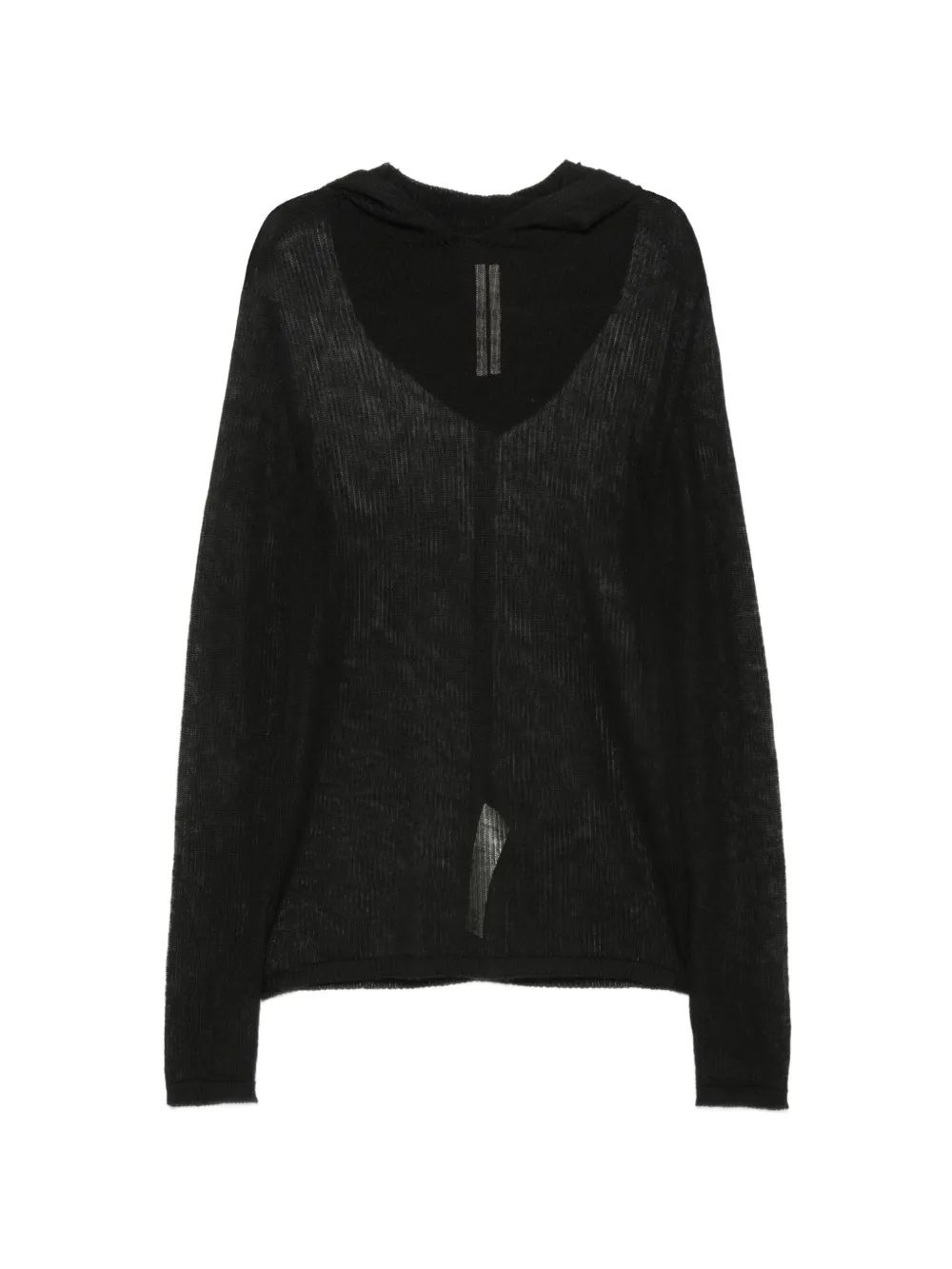 Rick Owens sheer hooded sweater - Schwarz