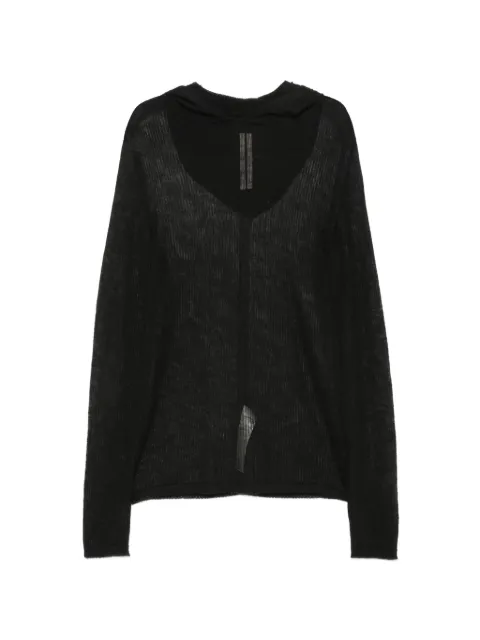 Rick Owens sheer hooded sweater