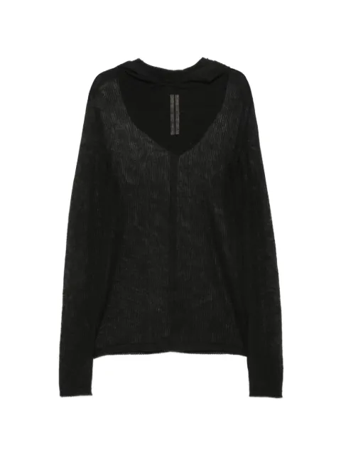 Rick Owens sheer hooded sweater