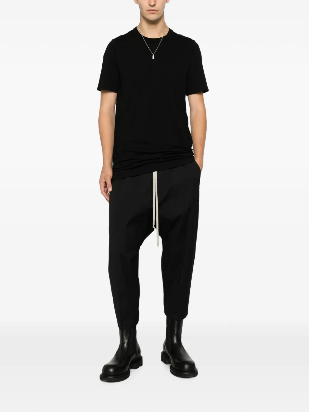 Rick Owens Tower Level T-shirt van katoenen jersey Zwart