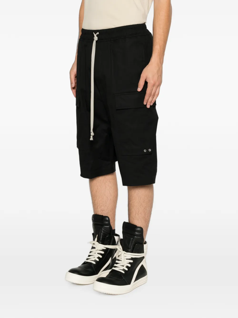 Rick Owens Shorts met elastische tailleband Zwart
