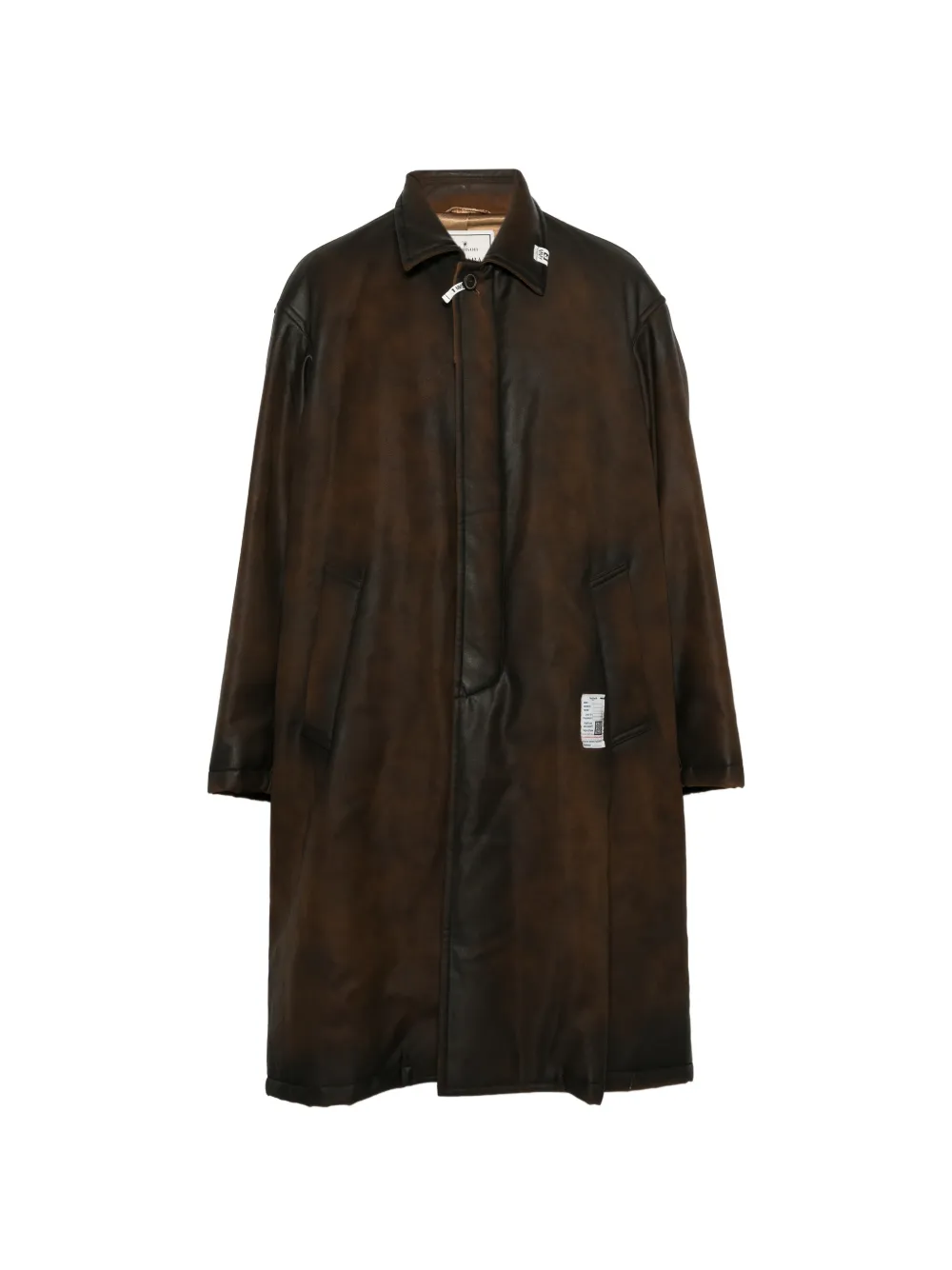 Maison MIHARA YASUHIRO coated puffer coat - Marrone