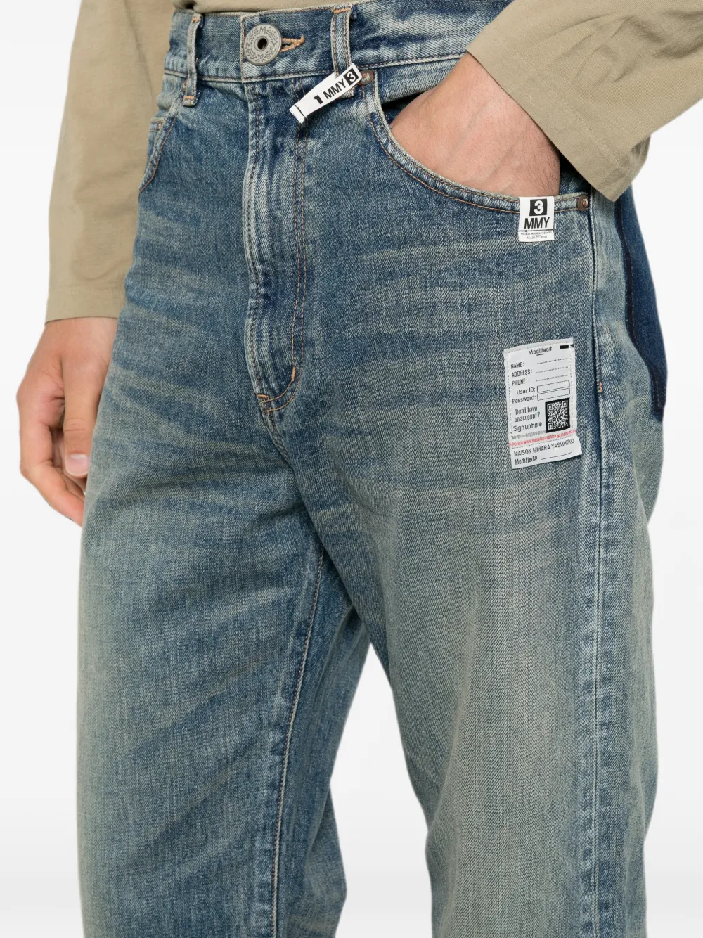 Maison MIHARA YASUHIRO Flared denim broek Blauw