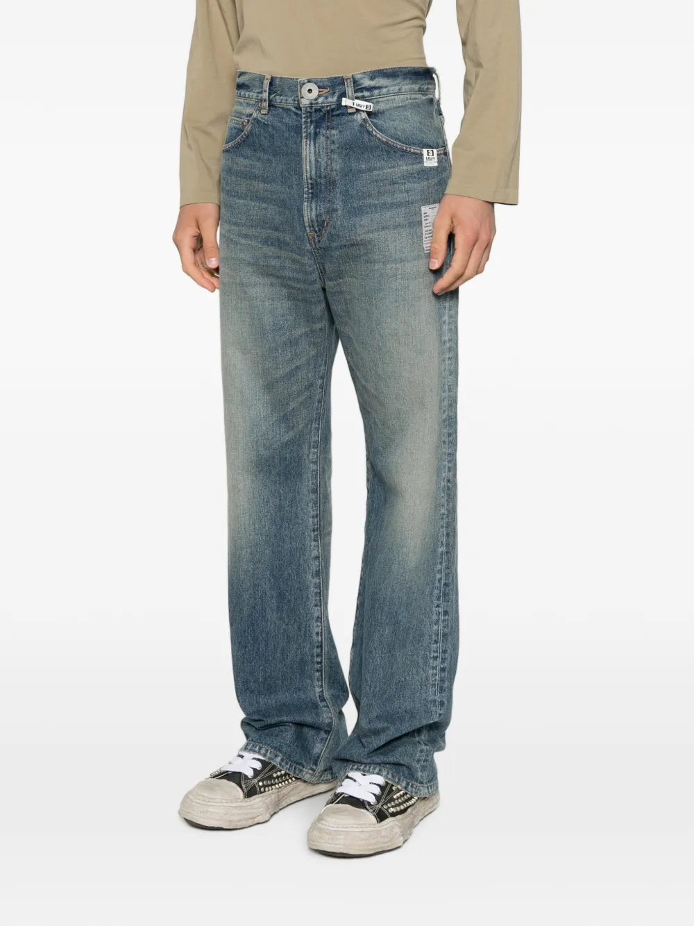 Maison MIHARA YASUHIRO Flared denim broek Blauw