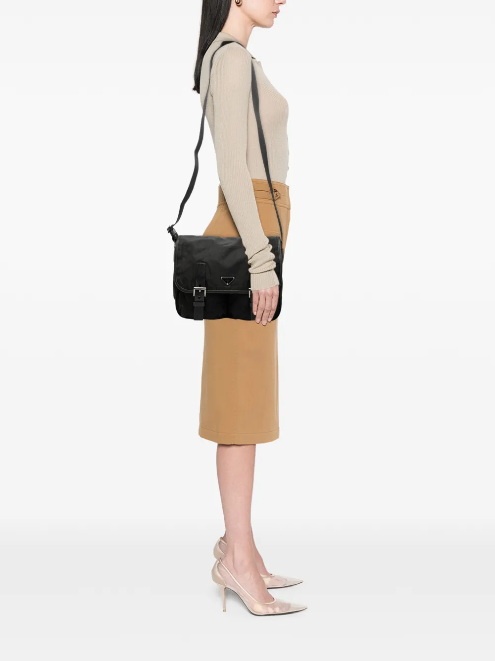 2000-2013 Tessuto Double Buckle Messenger Bag Crossbody Bag