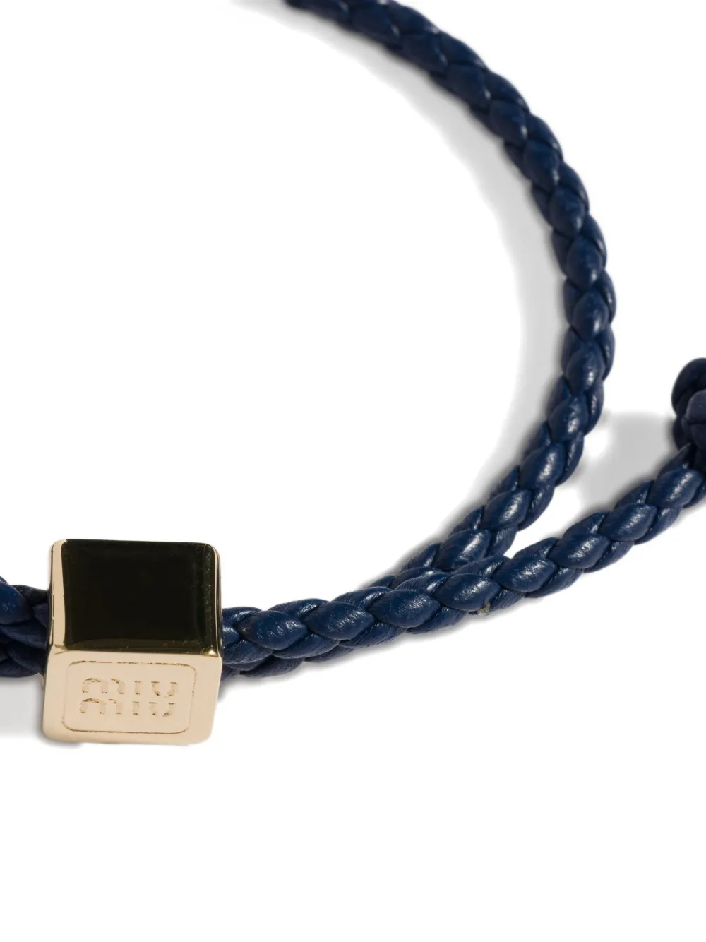  Miu Miu Leather Bracelet - Gold 