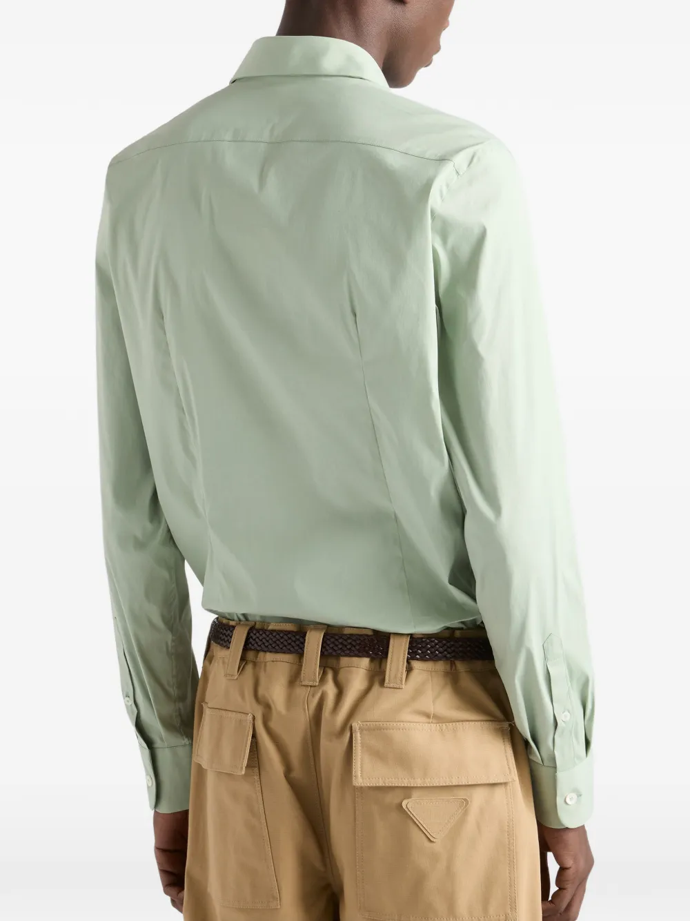 Prada Stretch katoenen overhemd Groen