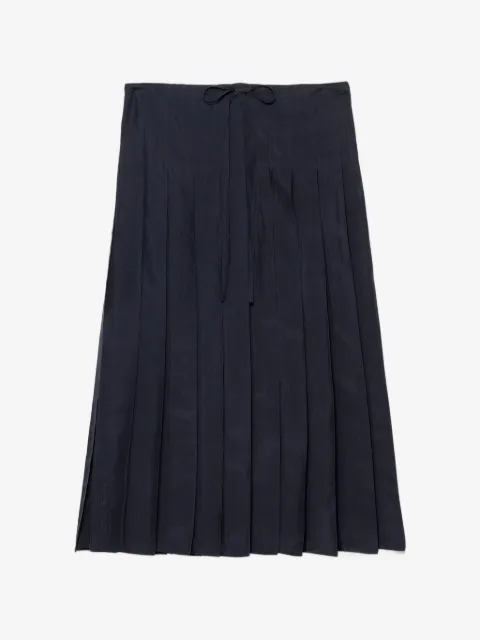 Prada pleated silk midi-skirt