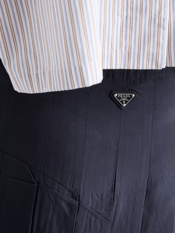 Prada シルク プリーツミディスカート | ブルー | FARFETCH JP