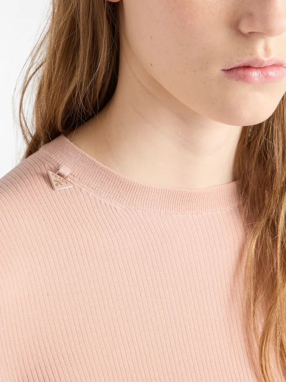Prada Wollen trui met ronde hals Roze