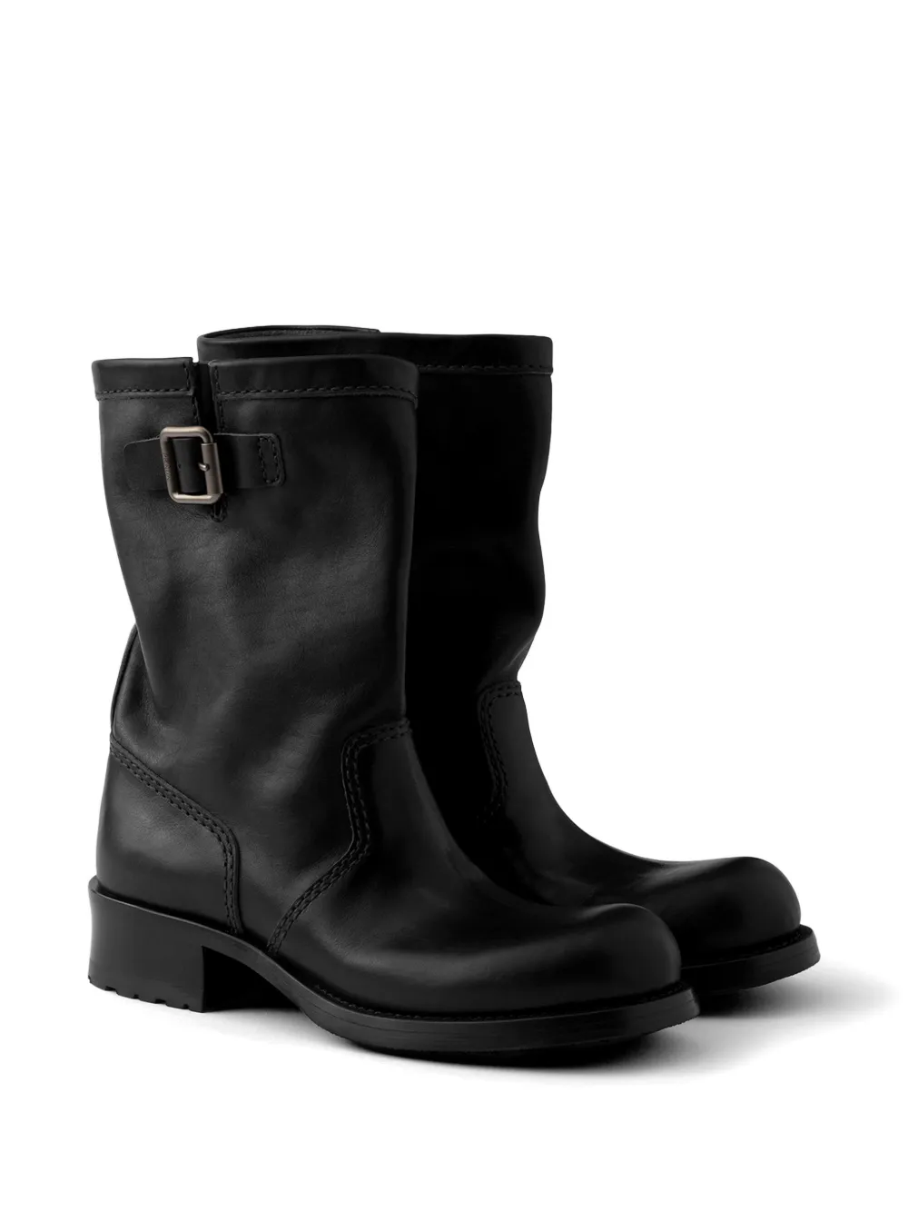 Prada Wildy leren laarzen Zwart