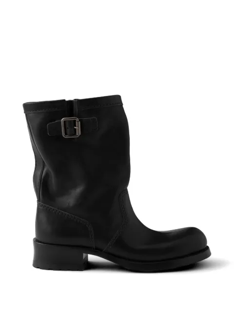 Prada leather mid-calf boots
