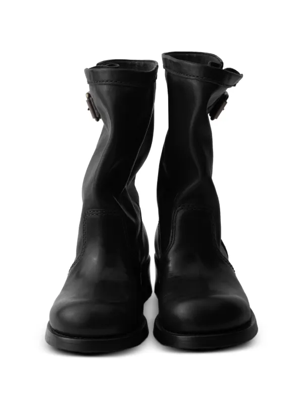 Prada Leather mid-calf Boots | Black | FARFETCH CA