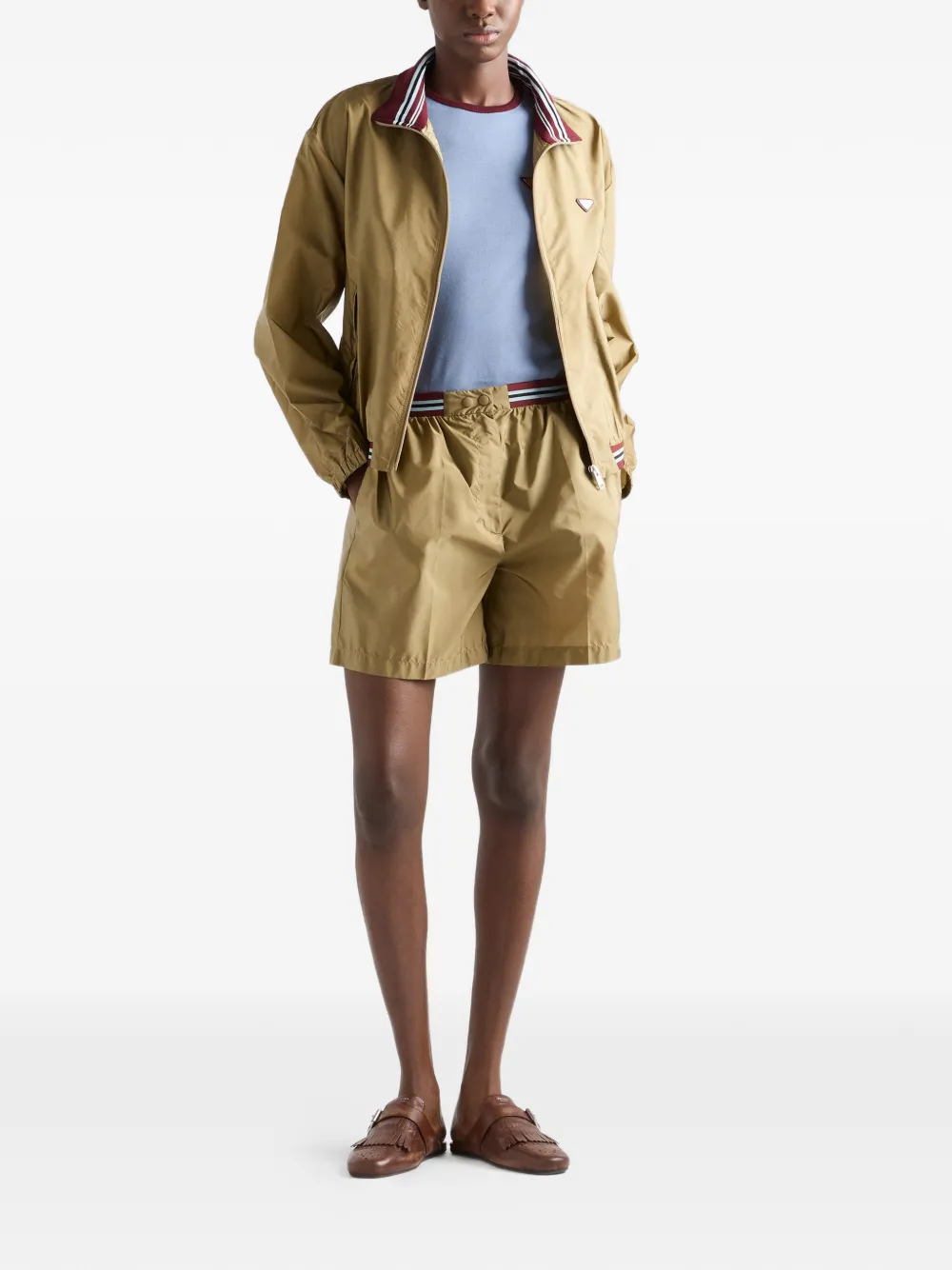  Prada Lightweight Re-nylon Blouson Jacket - Neutrals 