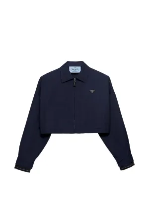 Prada Re-Nylon Cropped Blouson Jacket | Black | FARFETCH ZA