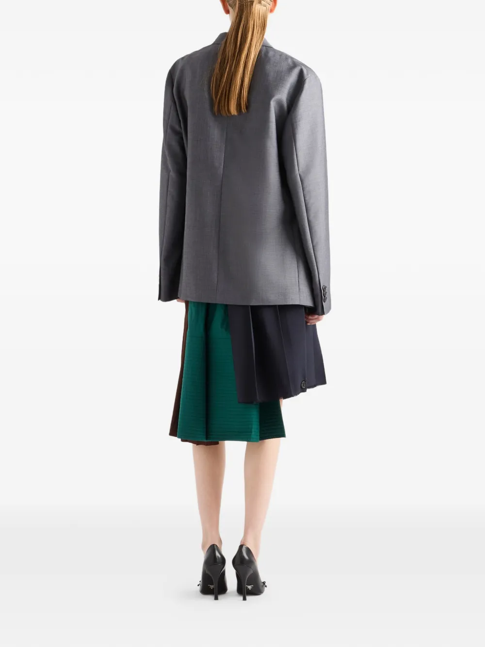  Prada Single-breasted Kid-mohair Jacket - Grey 
