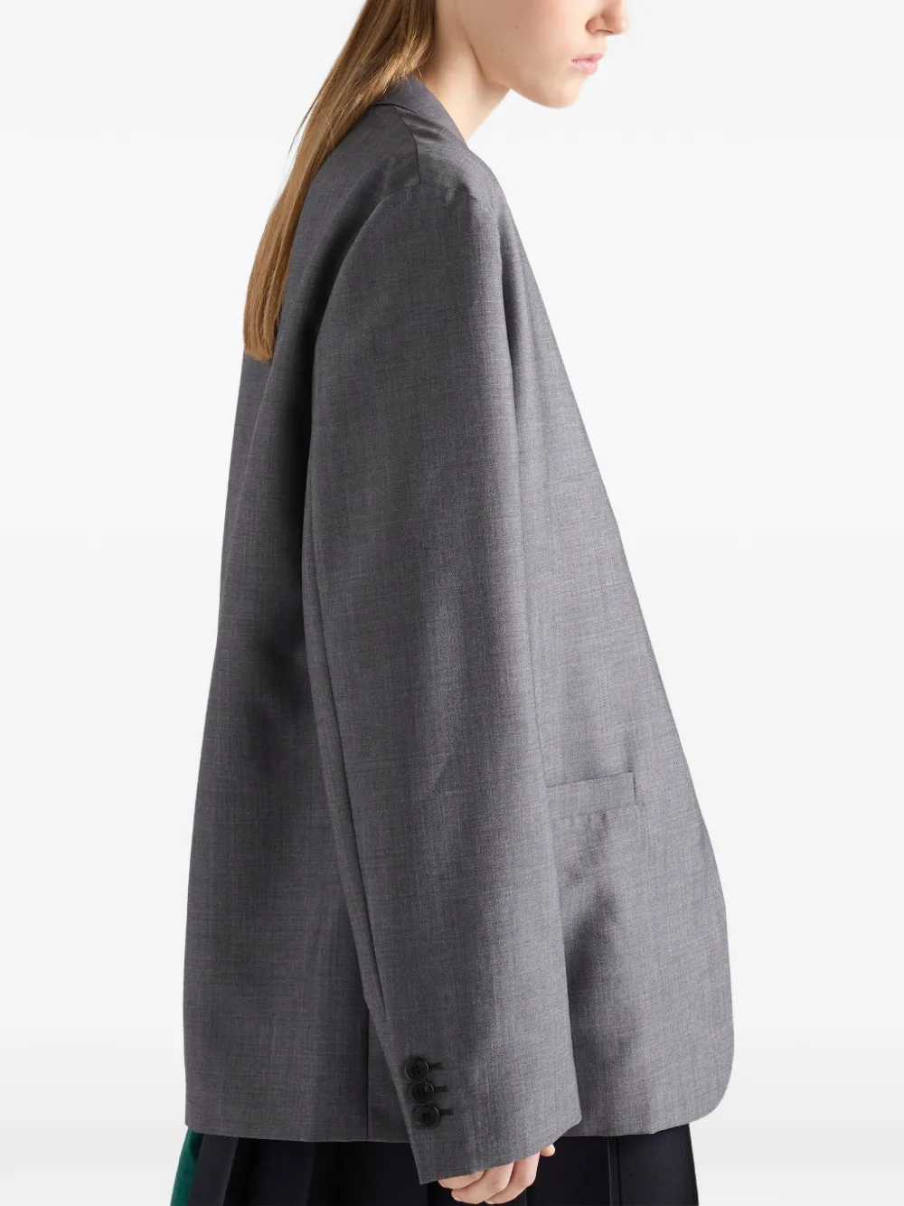 Prada Jack met enkele rij knopen van mohair Grijs