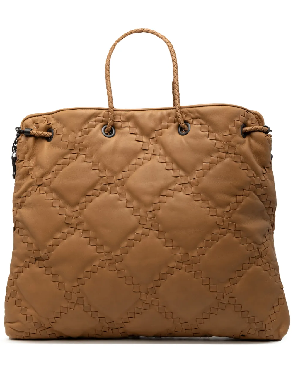 Bottega Veneta Pre-Owned 2008 Intrecciato Trimmed Leather Croisette Drawstring tote bag - Marrone