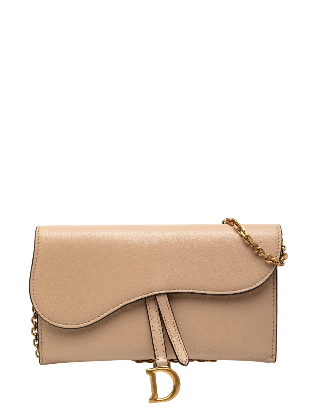 Christian Dior Pre-Owned 2022 Calfskin Saddle Wallet on Chain crossbody bag - Marrone