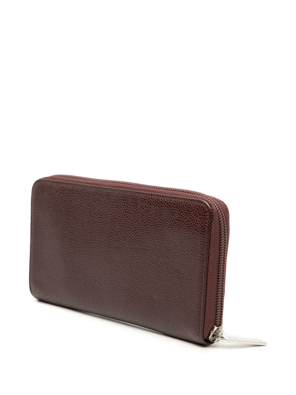  Chanel Pre-owned 2012 Cc Caviar Zip Around Wallet Long Wallets - Red 