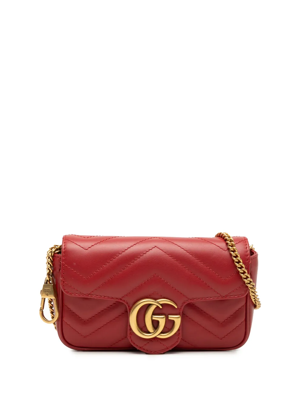 Gucci Pre-Owned 2016-2026 Mini GG Marmont Matelasse Leather Flap crossbody bag - Rosso
