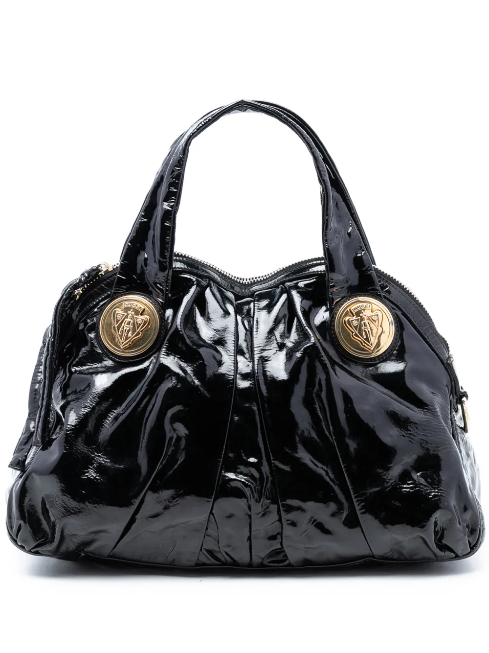 Gucci Pre-Owned 2016-2026 Large Patent Hysteria satchel - Nero