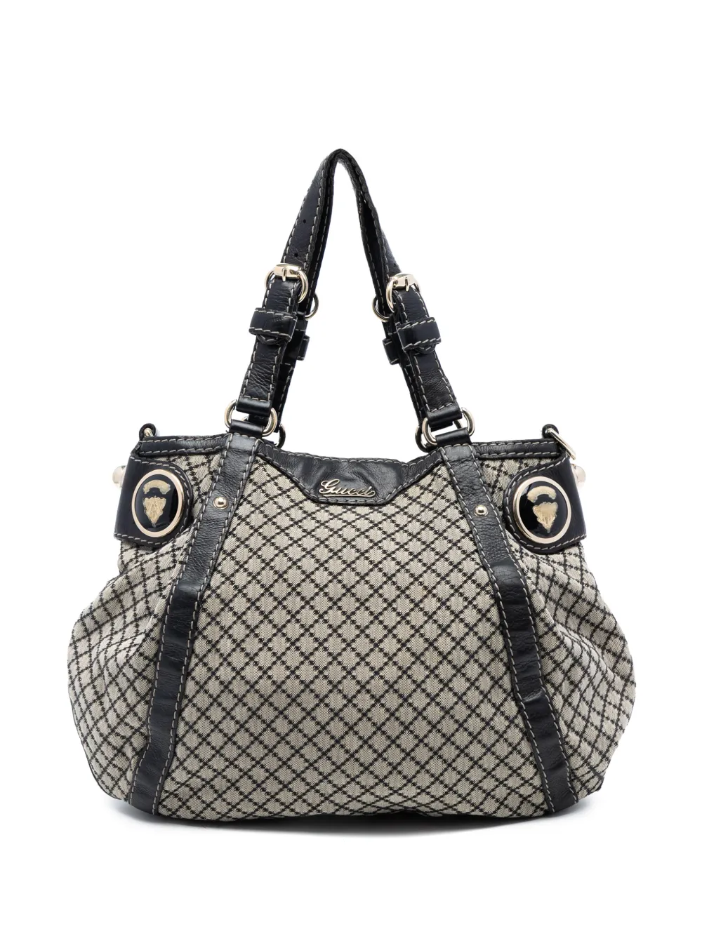 Gucci Pre-Owned 2000-2015 Diamante Canvas Crest satchel - Marrone