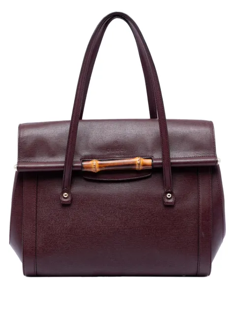 Gucci Pre-Owned 2000-2015 ラージ レザー バンブーバレット ハンドバッグ