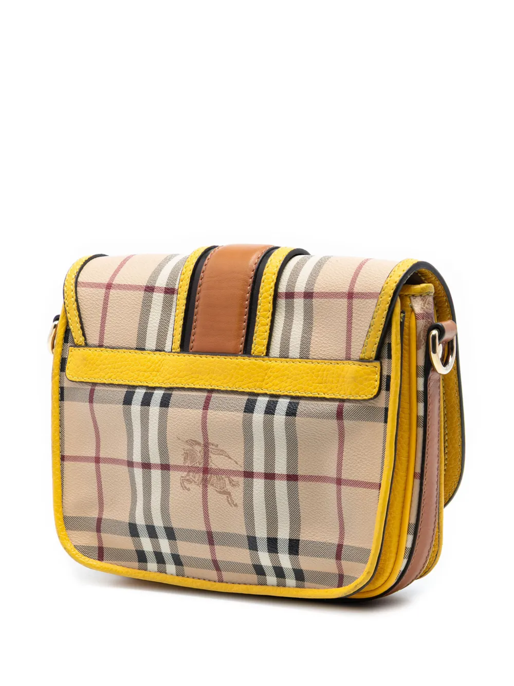 2000-2017 Haymarket Check Coated Canvas And Leather Buckle Flap Crossbody Bag